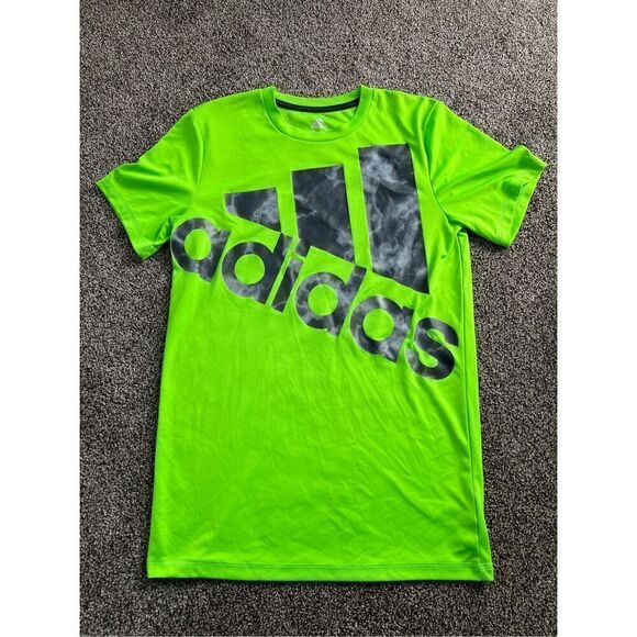 Adidas youth large climalite neon green tshirt - Picture 1 of 5